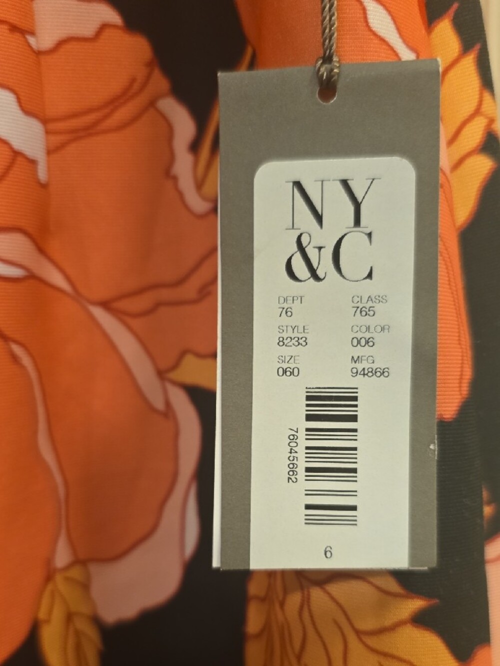 New York & Company Eva Mendes Black Skirt with Coral Pink Floral Print - Picture 5 of 9